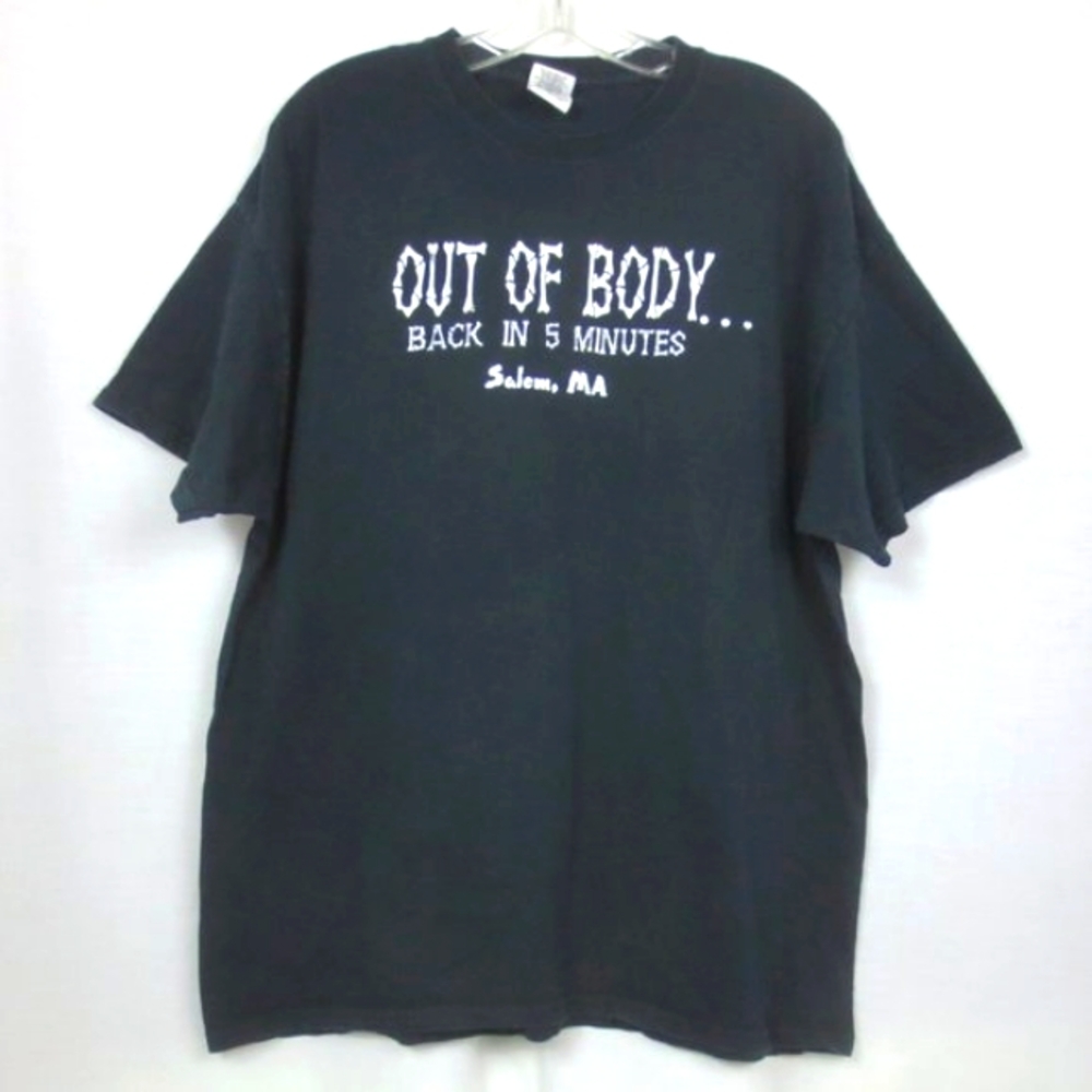 Gildan T-Shirt Black Funny Custom Graphic Short Sleeve Cotton Comfy Size XL